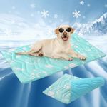 BEAUTYZOO Upgrade Dog Cooling Mat Extra Large, Reversible Self-Cooling Mat for Dogs, Thicken Pet Ice Cool Pad Blanket for Summer Kennel Sofa Bed Floor Car Seat, Machine Washable&Foldable, 59"x40"