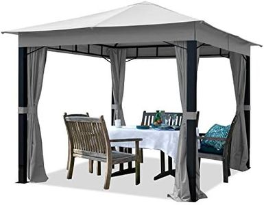 TOOLPORT Garden pavilion 3x3 m approx. 180g/m² waterproof tarpaulin gazebo, 4-sided garden gazebo light grey Party tent