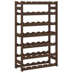 vidaXL Solid Pine Wood Wine Rack - 42-Bottle Storage, Floor-standing, Brown - Perfect Addition to Your Kitchen, Dining Room or Wine Cellar