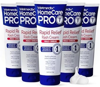 Welmedix Rapid Relief Diaper Rash Cream with Zinc Oxide, Hospital Grade Barrier Cream for Adults, and Babies with Fragile or Sensitive Skin (4oz Tube, Pack of 5)