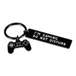 Funny Novelty Gift Do Not Disturb I'm Gaming Keychain Gamer Keyring for Teen Boys Mens Gamer Kids Sons Husbands Boyfriends Game Lovers Brother Womens Valentines Day Birthday Gifts for Him