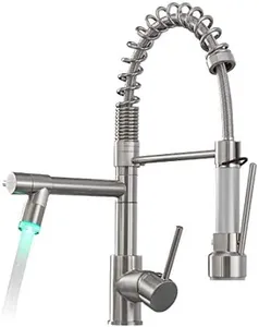 AIMADI Commercial Pull Down Kitchen Faucet Sprayer with LED Light,Brushed Nickel