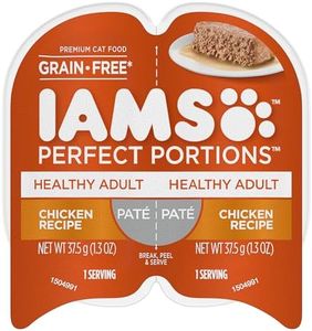 IAMS Perfect Portions Healthy Adult Wet Cat Food with Chicken Recipe, Easy Peel Twin-Pack Trays, Pack of 24 (48 Total Servings)