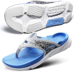 PCSsole Plantar Fasciitis Sandals for Men - High Arch Support Flip Flops with Comfort Cushion & Rubber Sole - Recovery Thong Orthotic Sandals for Foot Pain - Flat Feet - Arch Pain - Heel Pain