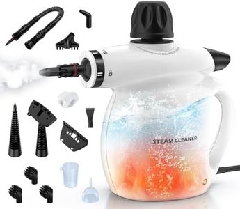 LABIGO Steam Cleaner, Pressurized Handheld 13pcs Multi-Purpose Natural Deep Cleaning Steamer, Portable Steamer for Cleaning Home, Grout, Kitchen, Car, Window, Upholstery, Bathroom and Clothes, White