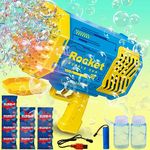 JOY SPOT! 69 Holes Bubble Machine Gun, 12000+ Bubbles Per Min, Bazooka Bubble Gun Kids Adults Toy with Color Light, Bubble Launcher,Bubble Maker Blower for Christmas New Year Birthday Party