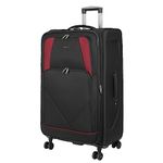 ARIANA® Lightweight 4 Wheel Spinner Soft Shell Suitcase Luggage Carry On Cabin Travel Bag RT905 (Black, 29" Large (H81xW48xD31 cm))