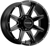 Raceline Wheels 954M STRYKER Satin Black Milled Wheel (22 x 10. inches /8 x 180 mm, -19 mm Offset)