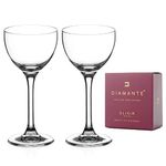 DIAMANTE Mini Cocktail Coupes Crystal Glasses 150ml | Port Sherry Glasses | Aperitif Digestif Glasses | Nick & Nora Glasses | Negroni Glasses- ‘Auris’ Collection Crystal - Set of 2