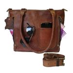 Madosh, Genuine Leather Brown Tote Women Messenger Bag Ladies Purse Crossbody Shoulder Handbag Satchel Bag