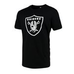 Fanatics Mens Oakland Raiders T-Shirt Scoops Graphic Logo Tee Black 1563MBLK1ADO