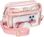 Clear Bag,Stadium Approved Clear Purses For Women Adjustable Shoulder Strap, Concert Bag For Sports Events Game Day,Transparent Bag for Concerts Sports Events Festival (Pink)