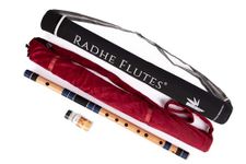 Radhe Flutes | PROFESSIONAL Bamboo Bansuri | C Natural | Right Handed | Middle Octave | With Hard Cover | Velvet Cover & Paper Tube | Dark Blue & Black