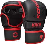 RDX MMA Gloves Sparring Grappling, Open Palm Martial Arts Mitts Men Women, Adjustable Wrist Support Maya Hide Leather, Cage Fighting Combat Sports Boxing Training, Muay Thai, Punching Bag Kickboxing