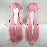 Anogol Hair Cap+Pink Long Straight 