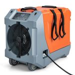 COSTWAY 180 PPD Crawl Space Dehumidifier with Pump, 10.7 Ft Drain Hose, Auto Defrost, 6,000 Sq. Ft Portable Commercial Dehumidifier for Basement, Warehouse, Job Site, Water Damage Restoration (Orange)