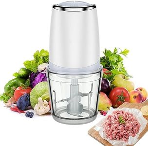 300W Food Processor with 600ML Glass Bowl, Mini Electric Food Chopper for Vegetables Meat Fruits Nuts Puree - 2 Speed Vegetable Chopper With Double S-type Sharp Blades