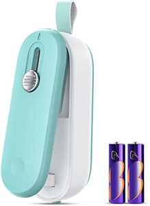 FEPPO Mini Bag Sealer, 2 in 1 Bag Sealer Heat Seal with Cutter and with Lanyard, Mini Bag Resealer Machine for Plastic Bags Snack Bags Food Storage (Batteries Included)