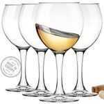 CRYSTALIA Premium Wine Glasses 4 Set, 360ml 100% LEAD & CADMIUM FREE Dishwasher Safe, Short Stemmed Wine Glass Set, Small Wine Glasses, Sturdy Wine Glasses, Perfect for Home, Parties and Restaurants