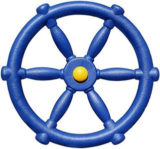 Jungle Gym Kingdom Pirate Ship Wheel for Kids - Toy Steering Wheel for Treehouse, Outdoor Playhouse, Backyard Playset or Swing Set - Playground Accessories & Attachments (Blue)