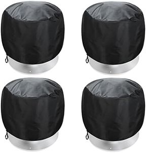 4 Pack Turbine Roof Vent Cover Turbine Ventilator Cover Turbine Ventilator Protector Shield House Roof Turbine Hoods Shield Canvas Waterproof 420d Oxford Tarps with Adjustable Drawstring Design