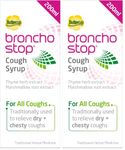 Bronchostop Cough Syrup - for the Relief of Any Cough - 200 ml (Pack of 2)