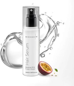 MOEHAIR Anti Frizz Hair Serum | Infused with Maracuja Oil and Protein | Hair Serum for Frizzy Hair | Paraben and Sulfate-Free Hair Smoothing Serum | For Strong and Silky Hair (3.38 Fl. Oz)