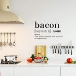 Vinyl Art Wall Decal - Bacon Noun The Main Reason You are Not A Vegetarian - 22" x 35" - Modern Funny Food Jokes for Home Cafe Restaurant Eatery Dining Room Kitchen Life Quotes (Black)