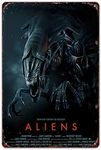 HomDeo Metal Signs Vintage Novelty Wall Decor Aliens Movie Poster Vintage for Bar Ranch Cafe Laundry Room Gym Wine Cellar Tin Sign 8" w x 12" h