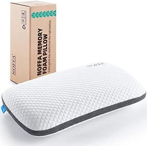 NOFFA Medium Firm Pillow for Side Sleepers, Firm Memory Foam Pillow Small, Flat Hard Pillow Supportive for Side/Back Sleeping, CertiPUR-US Certified