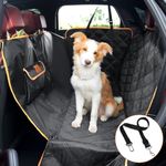 KYG Dog Car Seat Cover Luxury Scratchproof Nonslip Waterproof Dog Hammock for Car with Visual Window Side Flaps Storage Bags Car Seat Cover Rear Fits for Cars/Trucks/SUV L-size 128 * 160cm