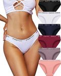 FINETOO Pack of 6 Hipster Women's Cotton Underwear Women's Set Cotton Briefs Sports Briefs Sexy Panties Underwear Multipack S-XL, B-6, M
