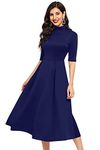 ILLI LONDON Women's A-LINE Maxi Dress (X-Large, Blue)