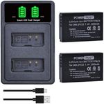 PowerTrust 2-Pack LP-E12 Battery with LP E12 Battery Charger for Canon EOS M50, M50 Mark II, M2, M100, 100D, D6 DSLR, PowerShot SX60 HS, SX70 HS