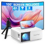 [Electric Keystone 6D/4P] XuanPad 2024 Upgraded 5G WiFi Bluetooth Projector, 700 ANSI 4K Supported Outdoor Projector with 100" Screen and Tripod, Max 400” Display for iOS/Android/HDMI/USB/TV Box