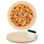 Arcedo 12 Inch Round Pizza Stone for Oven and Grill, Baking Stone for Bread, Small Cordierite Pizza Grilling Stone, Heavy Dudy Pizza Pan For Oven, Perfect for Baking Crispy Pizzas, Bread, Cookies