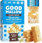 GoodMallow Vegan Rice Crispy Treats Individually Wrapped Box of 6, Kosher Vegan Snacks, Gluten Free Dairy Free Snacks for Kids & Adults - Healthy Sweets Made with Gourmet Marshmallows (Vanilla Bean)