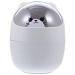 Mini Trash Can Cute Desktop Mini Trash Bin with Lid for Desk Car Bedroom Car Bedroom Kitchen Bathroom Grey