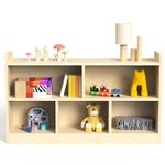 bbgroundgrm Premium Birch Solid Wood Montessori Shelf - 5-Section Storage Cabinet, 2-Shelf Organizer for Kids, Ideal for Classrooms, Playrooms, Daycares, and Preschools