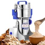 Moongiantgo 800g/1.76lb Electric Grain Grinder 50-300 Mesh Herb Spice Mill, Stainless Steel & 2500W 36000rpm Commercial Motor, with Protection of Overload & Open-Cover-Stop (800g Swing Type)