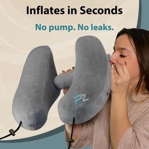 FLOWZOOM Air Travel Pillow – Grey, Lightweight Neck Support