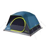 Coleman 4-Person Dark Room SkyDome Camping Waterproof Dome Tent l with More Headroom & 5 Minute Set Up with Fixed Pre-Attached Poles (Get Complimentary 2 Coleman BYOT Camping Nightout Event Passes)