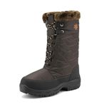 DREAM PAIRS Women's Warm Faux Fur Lined Mid-Calf Winter Snow Boots,Size 5,BROWN,GOOSE