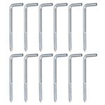 uxcell 24pcs Square Bend Hooks, 65mm/2.56" Carbon Steel Self-Tapping Screw-in Hanger Ceiling Hooks Cup Hook for Indoor and Outdoor