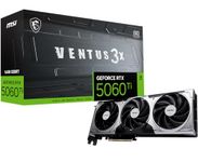MSI Gaming RTX 5060 Ti 16G Ventus 3X OC Graphics Card (16GB GDDR7, 128-bit, Extreme Performance: 2617 MHz, DisplayPort x 3 2.1a, HDMI 2.1b, NVIDIA Blackwell Architecture)