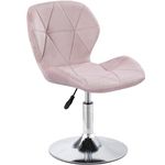 Charles Jacobs Static Swivel Geometric Design Chair with Adjustable Height - Pink Velvet