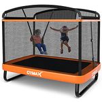 GYMAX 6FT Kids Trampoline with Swing, ASTM Approved Recreational Trampoline with Enclosure Safety Net, Indoor/Outdoor Baby Toddler Play Combo Bounce, Birthday for Boy & Girl (Orange)