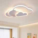 minifair Creative Cloud Shape Ceiling Lamp with Remote Control Dimmable, Acrylic Ceiling Light Flush Mount for Living Room Bedroom Hallway and Children's Room,42 * 23cm 36W,White