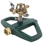 Melnor Impact Lawn Sprinkler, Metal Head & Metal Sled, Adjustable Angle and Distance, Waters Up to 85' Diameter Circle