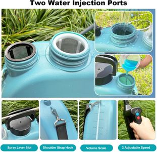 SYLSTAR Battery Powered Garden Sprayer 8L – Electric Weed Sprayer, 3 Mist Nozzles, USB Rechargeable, Blue